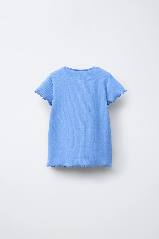T-SHIRT CÔTELÉ BRODÉ