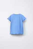 T-SHIRT CÔTELÉ BRODÉ