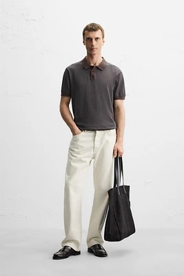 POLO EN MAILLE JACQUARD À RAYURES