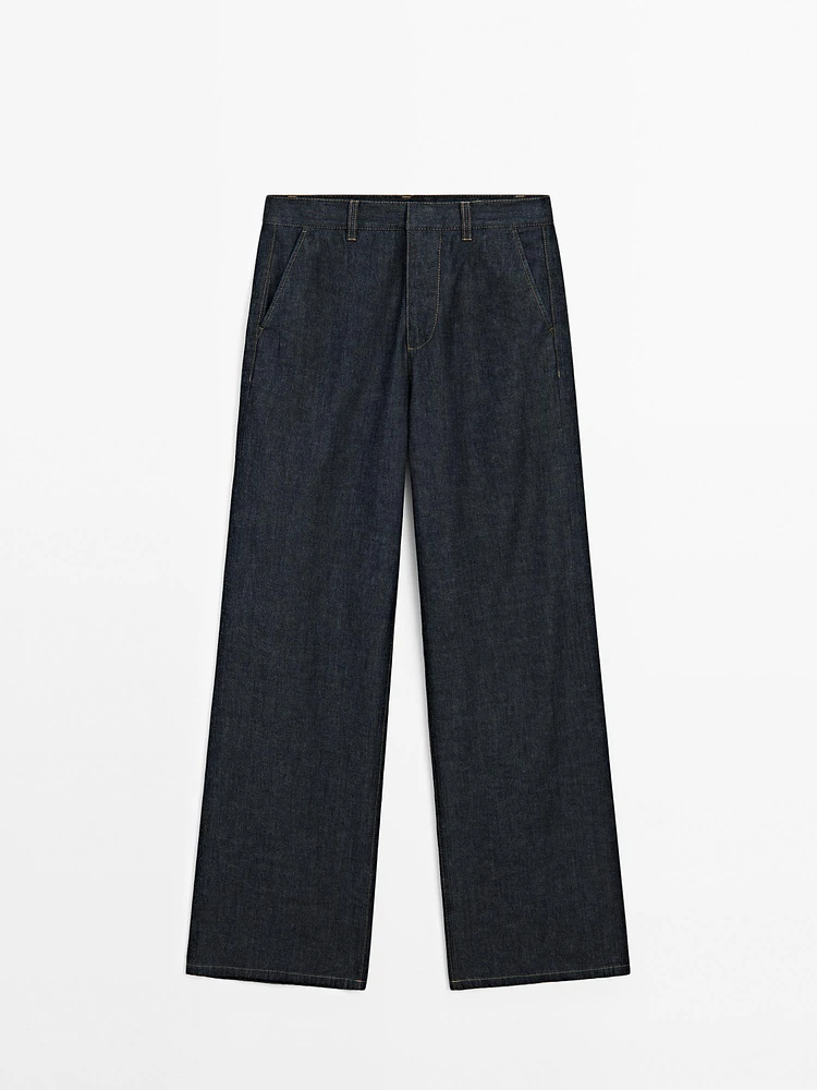 Jean straight taille haute