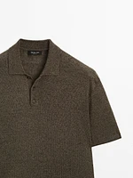 Polo en maille de lin mélangé