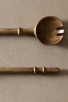 WOODEN SALAD FLATWARE SET (SET OF 2)