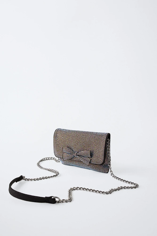 RHINESTONE CROSSBODY BAG WITH BOW