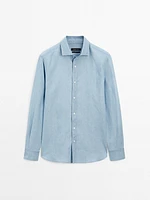 Chemise slim denim coton