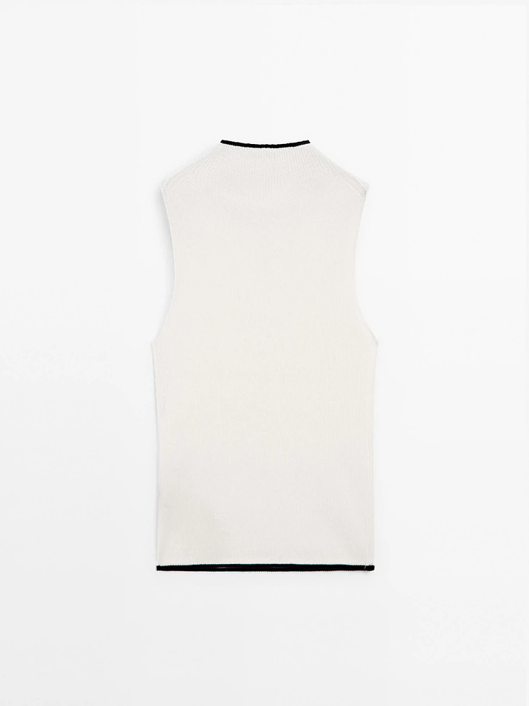 Ribbed cotton blend top - Studio