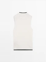 Ribbed cotton blend top - Studio