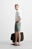 BERMUDA REGULAR FIT 100 % LIN