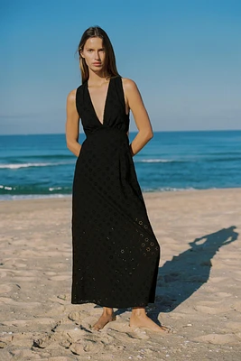 OPENWORK EMBROIDERED DRESS