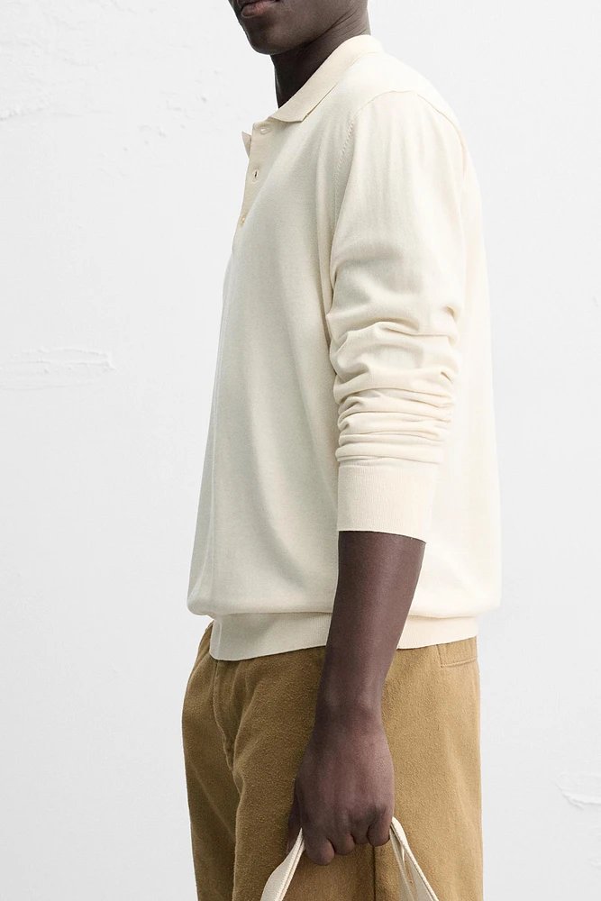 KNIT COTTON - LYOCELL POLO SHIRT