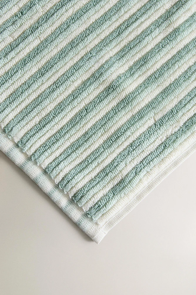 SERVIETTE DE BAIN TEXTURE RAYURES COLORÉES