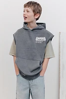 HOODED SWEATSHIRT VEST