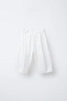 POPLIN PANTS WITH TIE