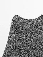 100% cotton flecked knit sweater