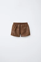 6-14 YEARS/ EMBROIDERED PALM TREE SWIM SHORTS