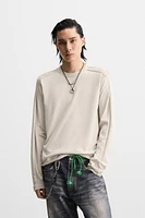 T-SHIRT WITH MESH TRIM