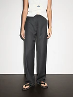 Pantalon straight taille basse fluide