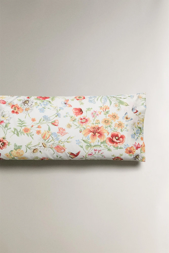 FLORAL PRINT SATEEN PILLOWCASE