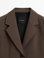Fitted wool blend blazer