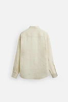 LIMITED EDITION 100% LINEN ABSTRACT PRINT SHIRT