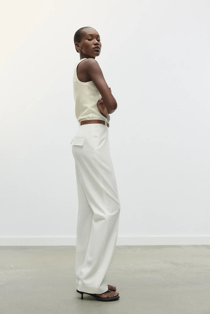 PANTALON DROIT AVEC CEINTURE