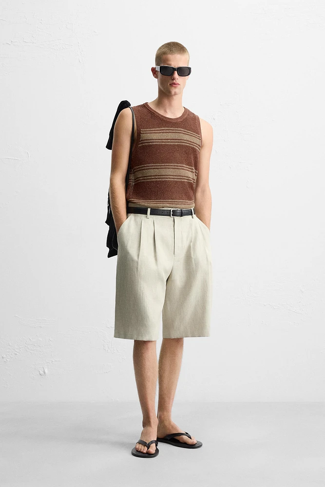 T-SHIRT EN MAILLE DÉBARDEUR LIN - VISCOSE
