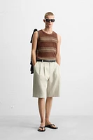 T-SHIRT EN MAILLE DÉBARDEUR LIN - VISCOSE