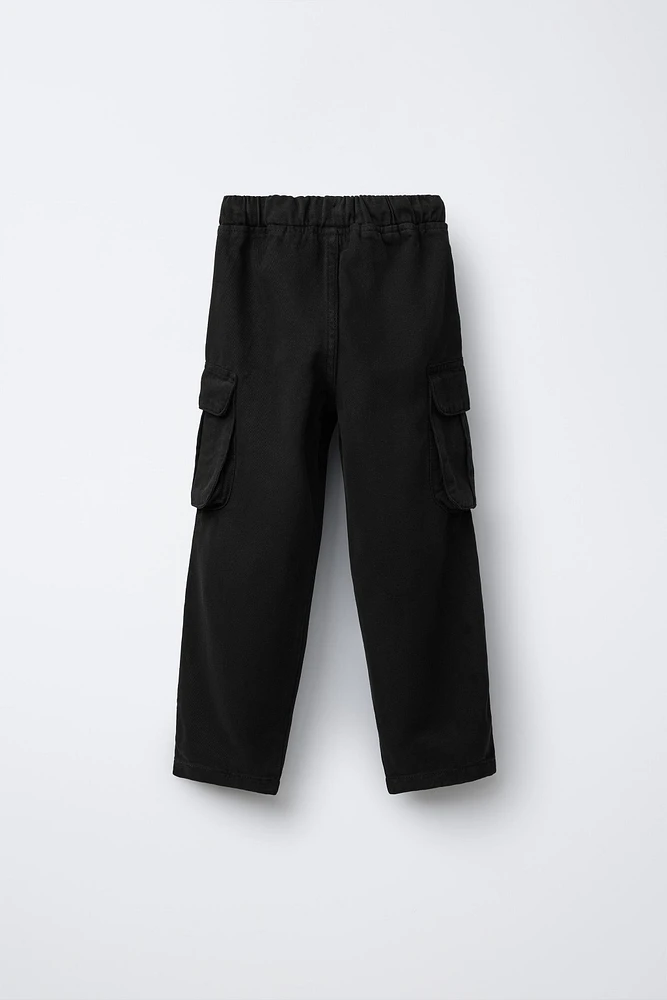 TWILL BARREL PANTS WITH POCKETS