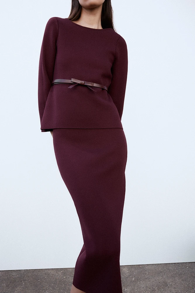 BASIC KNIT MIDI SKIRT
