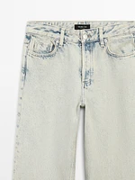 Faded mid-rise wide-leg jeans