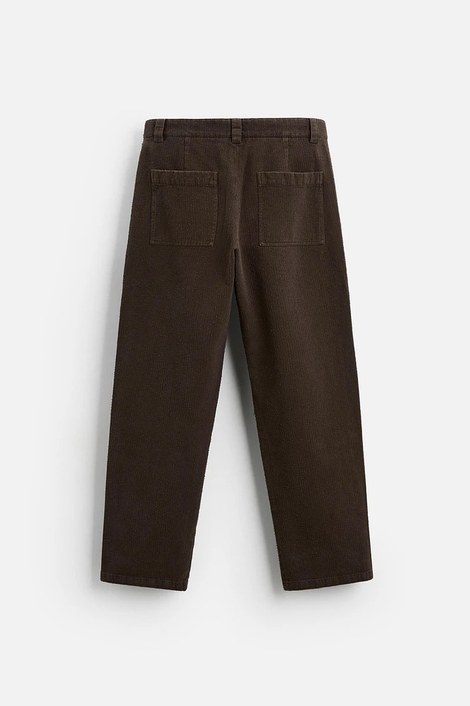 STRUCTURED STRAIGHT FIT PANTS