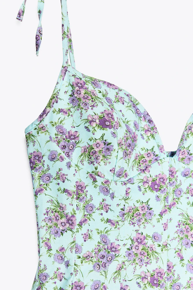 FLORAL POPLIN DRESS