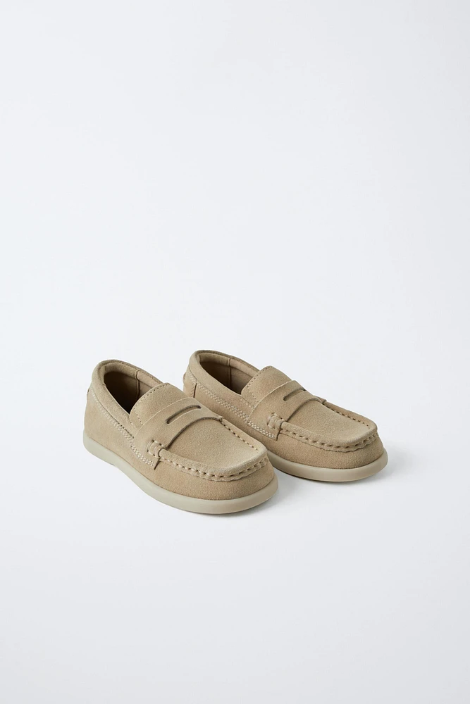LEATHER SADDLE LOAFERS