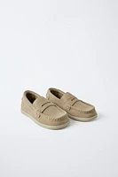LEATHER SADDLE LOAFERS