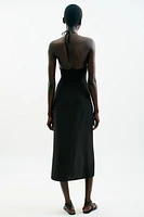 GOLD APPLIQUÉ MIDI DRESS