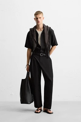 COTTON - LINEN PLEATED PANTS