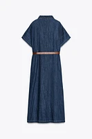 Z1975 BELTED DENIM MIDI DRESS