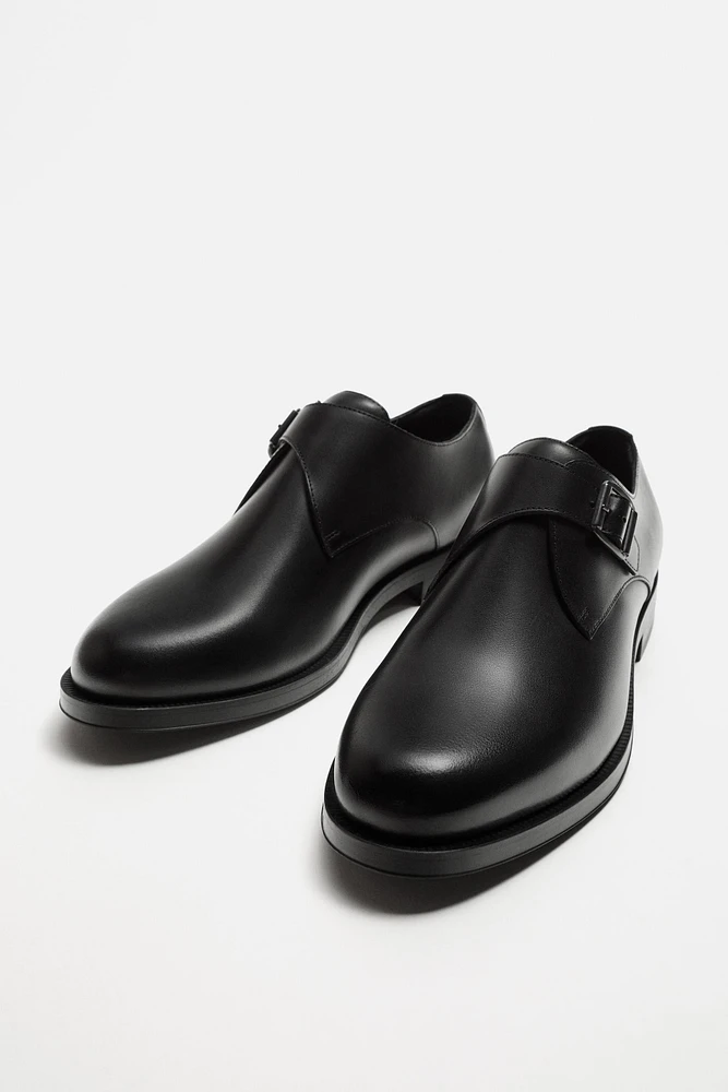 SINGLE MONK STRAP LEATHER SHOES