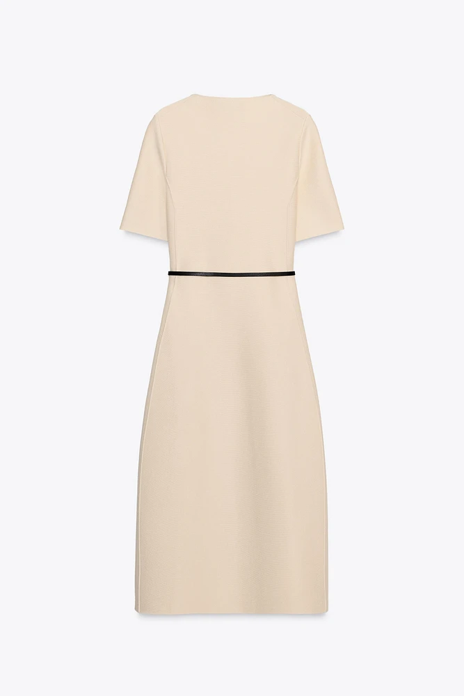 BELTED MIDI DRESS