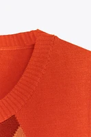 TOP GILET EN MAILLE À LOSANGES