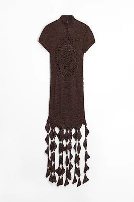 DIAMOND FRINGE CROCHET DRESS