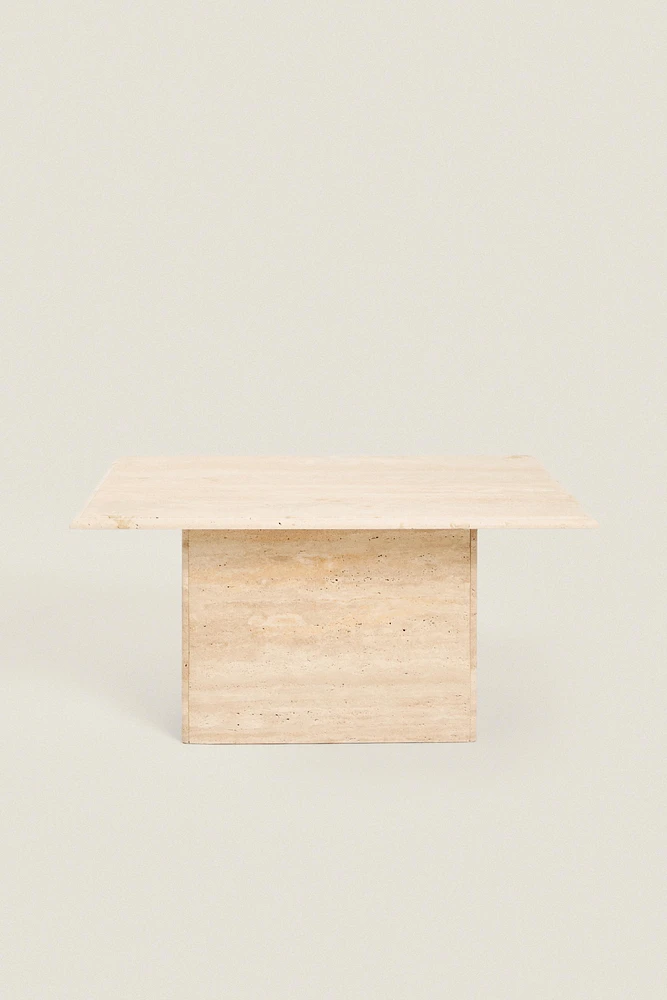 TRAVERTINE MARBLE SIDE TABLE
