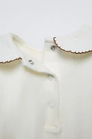 EMBROIDERED COLLAR BODYSUIT