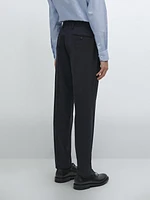 Pantalon de costume en laine mélangée