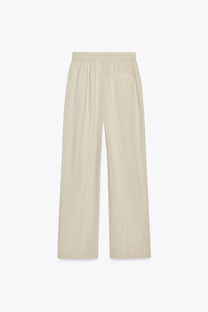 PANTALON DROIT AVEC LIN