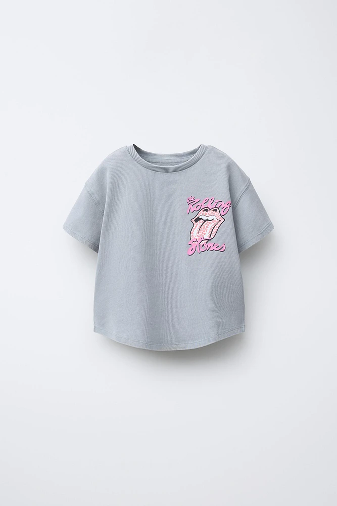 HEAVY WASHED EFFECT ROLLING STONES © T-SHIRT