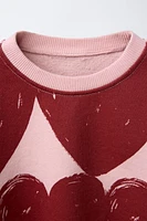 HEART PRINT SWEATSHIRT