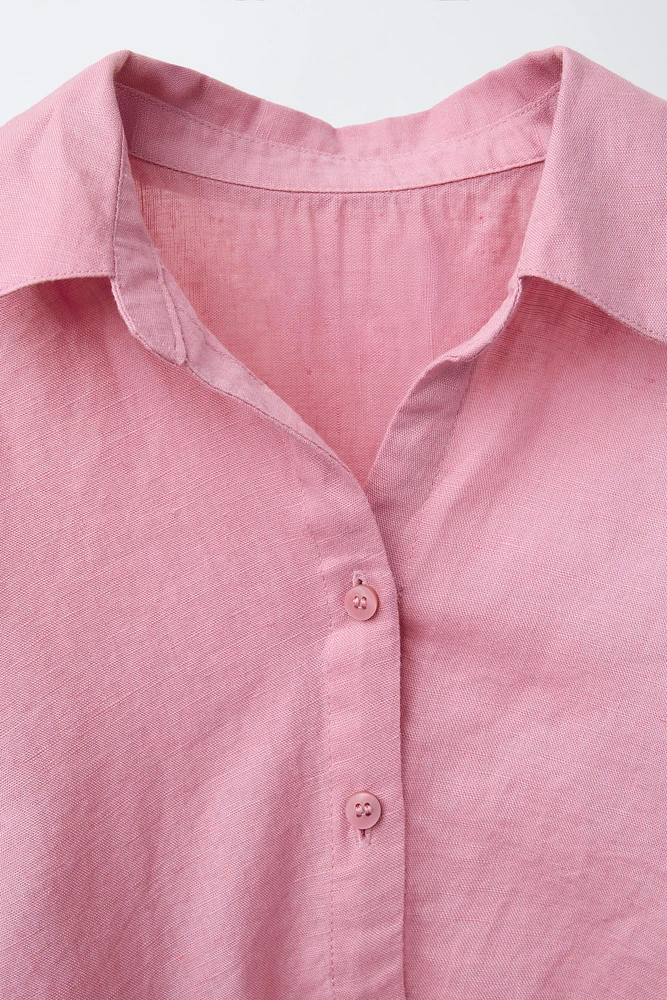CHEMISE FRONCÉE AVEC LIN