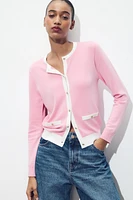 GILET EN MAILLE BORDS ASSORTIS