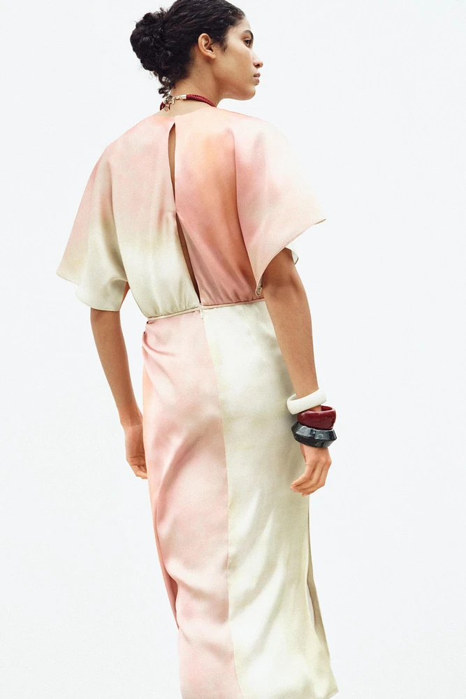 TIE DYE PRINT MIDI DRESS