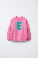 NUMBER PRINT SWEATSHIRT